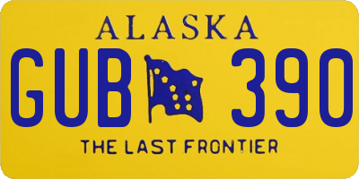 AK license plate GUB390