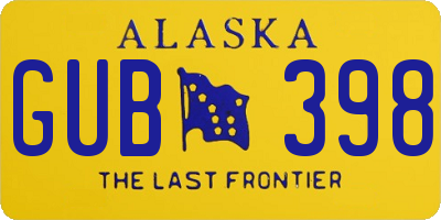 AK license plate GUB398