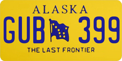 AK license plate GUB399