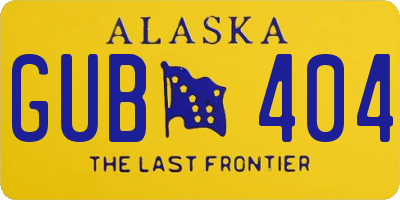 AK license plate GUB404
