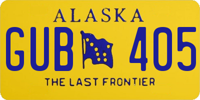 AK license plate GUB405