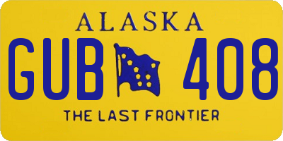 AK license plate GUB408
