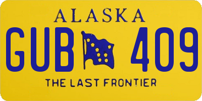 AK license plate GUB409