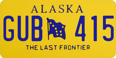 AK license plate GUB415