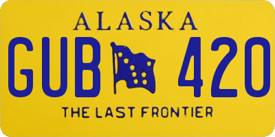 AK license plate GUB420