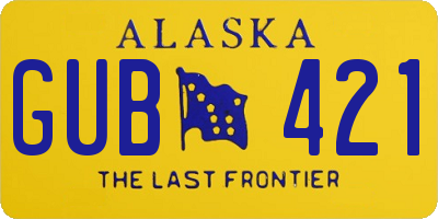 AK license plate GUB421