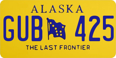 AK license plate GUB425