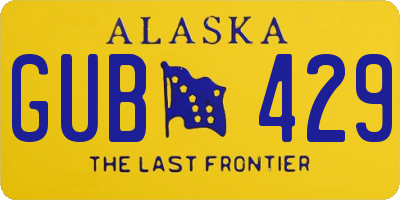 AK license plate GUB429