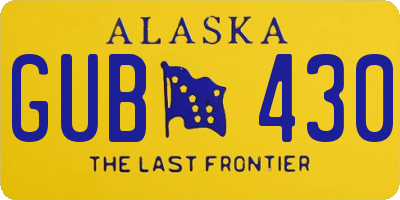 AK license plate GUB430
