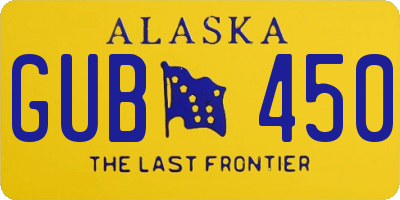 AK license plate GUB450