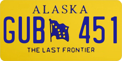 AK license plate GUB451
