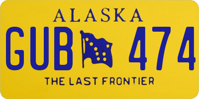 AK license plate GUB474