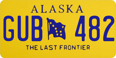 AK license plate GUB482