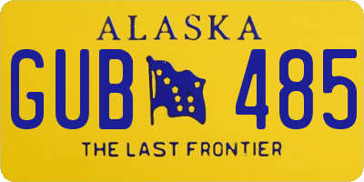 AK license plate GUB485