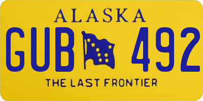 AK license plate GUB492