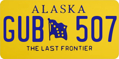 AK license plate GUB507