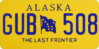 AK license plate GUB508
