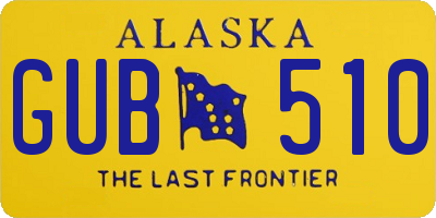 AK license plate GUB510