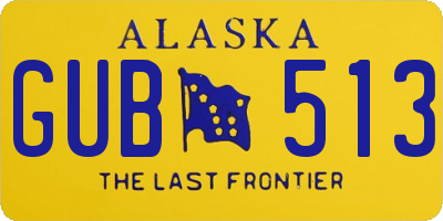AK license plate GUB513