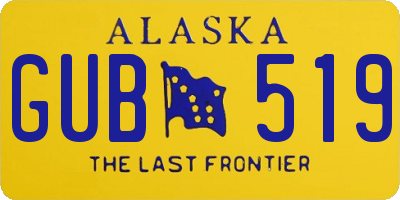 AK license plate GUB519