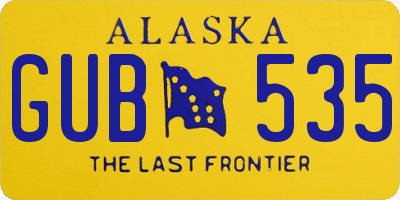 AK license plate GUB535