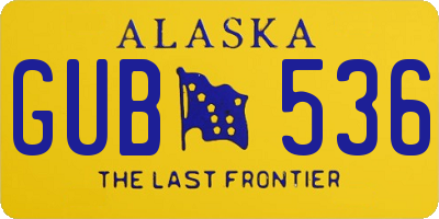 AK license plate GUB536