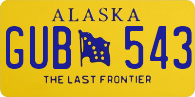 AK license plate GUB543