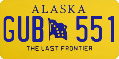 AK license plate GUB551