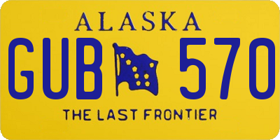 AK license plate GUB570