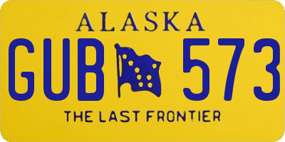 AK license plate GUB573