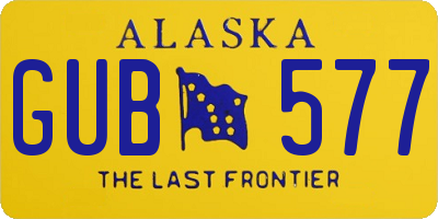 AK license plate GUB577