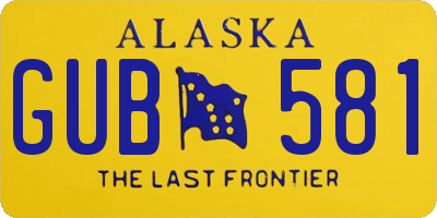 AK license plate GUB581