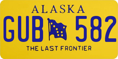 AK license plate GUB582