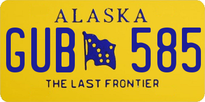 AK license plate GUB585