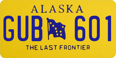 AK license plate GUB601