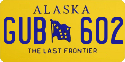 AK license plate GUB602