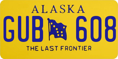 AK license plate GUB608