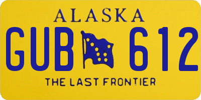 AK license plate GUB612