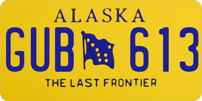 AK license plate GUB613