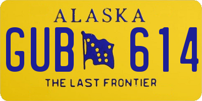 AK license plate GUB614