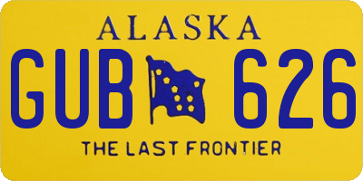 AK license plate GUB626