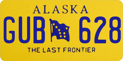 AK license plate GUB628