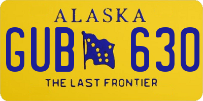 AK license plate GUB630