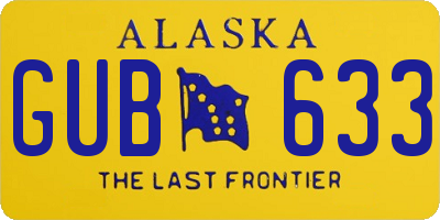 AK license plate GUB633