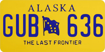 AK license plate GUB636