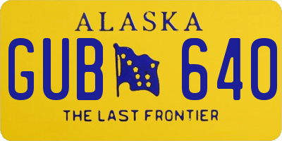 AK license plate GUB640