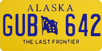 AK license plate GUB642