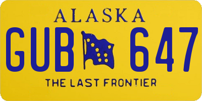 AK license plate GUB647
