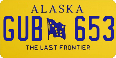 AK license plate GUB653