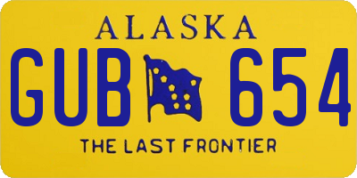 AK license plate GUB654